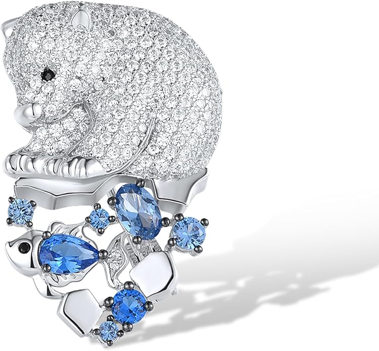 Santuzza 925 Sterling Silver Gemstone Pin Brooch for Women