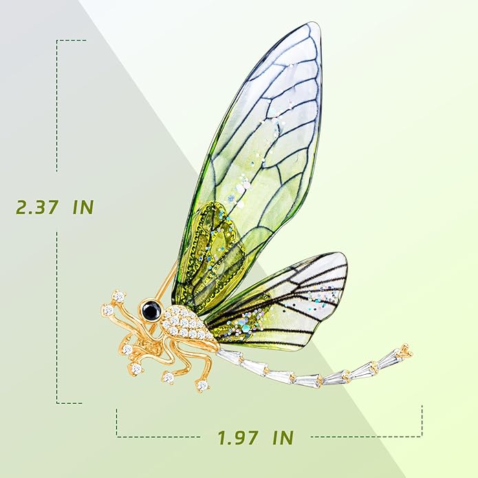 Brooches For Women ，Cubic Zirconia Dragonfly Brooch Pins For Women ，Dragonfly Broach ，Cubic Zirconia Broach