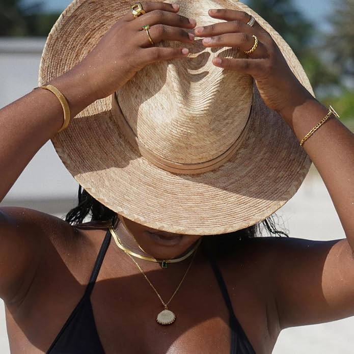 CANEVINKA 18K Gold Plate Coin Pendant Necklace for Women Dainty Compass Sunflower Necklaces Personalized Chain Layered Jewelry