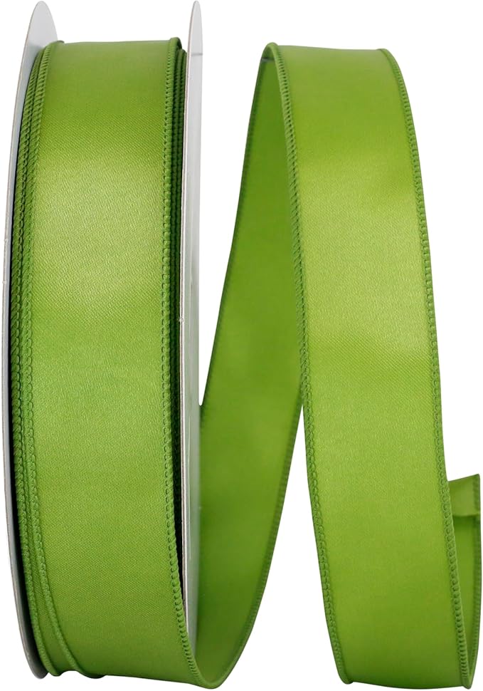 Reliant Ribbon Satin 92575W-043-09K Value Wired Edge Ribbon, 1-1/2 Inch X 50 Yards, Moss