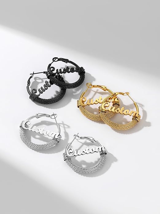PROSTEEL 30/40/60/80/100mm Chunky Hoop Earrings For Women Gold Plated/Black Stainless Steel Hoops Earrings Statement Jewelry