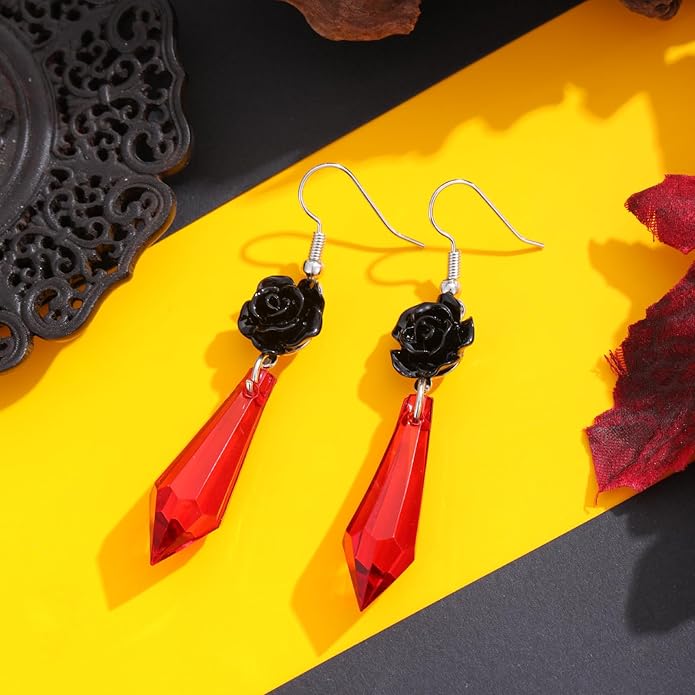 Halloween BOO Ghost Skull Earrings for Women, Gothic Dark Bat Dangle Earrings,Retro Acrylic Cute Lightweight Drop Dangle Earring Jewelry Gifts, Holiday Festive Cosplay Party Decorations Accessories