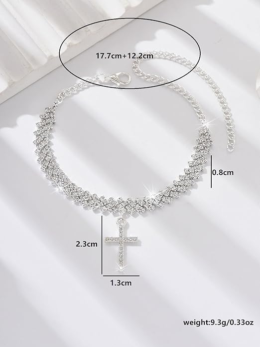 Ankle Bracelets for Women Waterproof Sparkly Anklets Tennis Rhinestone Anklets for Women Starfish Infinity Heart Cross Anklet Bracelet Beach Jewelry