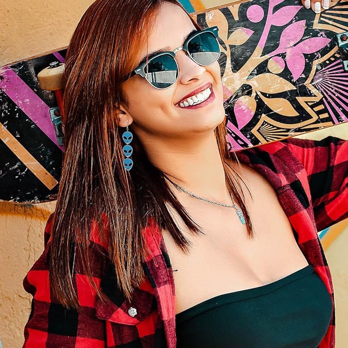 Madison Tyler 80s 90s Earrings for Women | Fun UFO Alien Earrings Space Earrings for Women