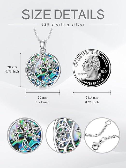 Seiyang 925 Sterling Silver Mustard Seed/Cross/Star of David/Triquetra Trinity Knot/Celtic/Claddagh Necklace Christian/Irish Jewelry Gifts for Women Mom Her