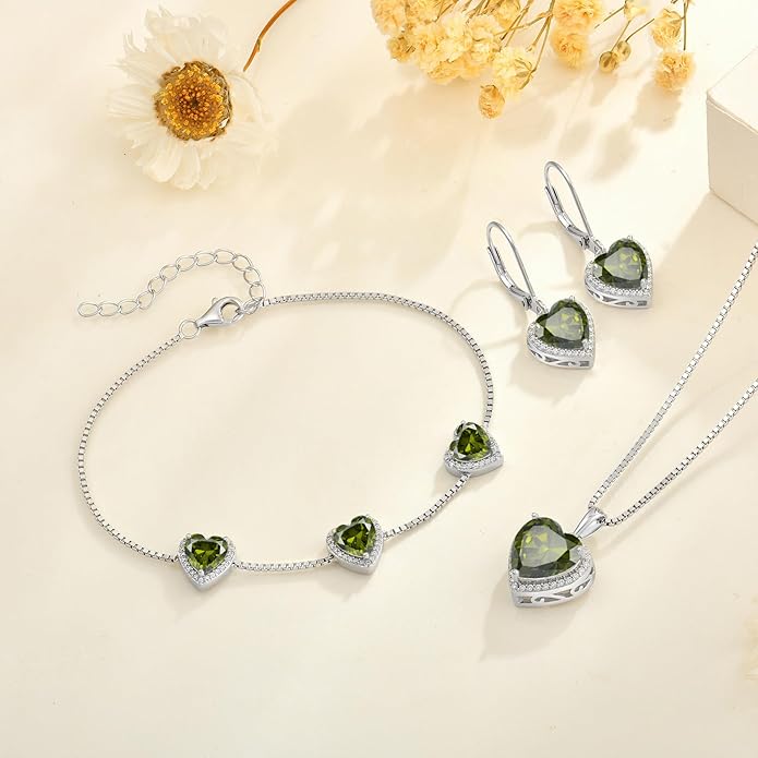 Love Heart Bracelet 925 Sterling Silver Halo Heart Birthstone Bracelet Jewelry Gifts for Women