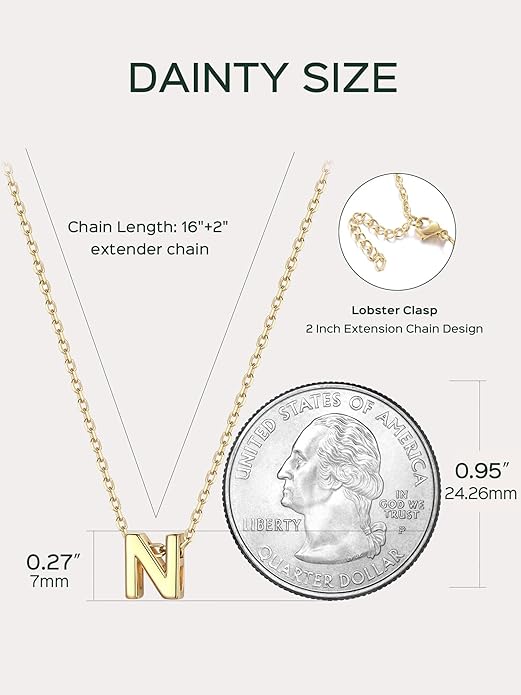 ChicSilver 925 Sterling Silver Initial Necklace for Women Dainty Letter Jewelry Personalized Gift