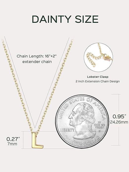 ChicSilver 925 Sterling Silver Initial Necklace for Women Dainty Letter Jewelry Personalized Gift