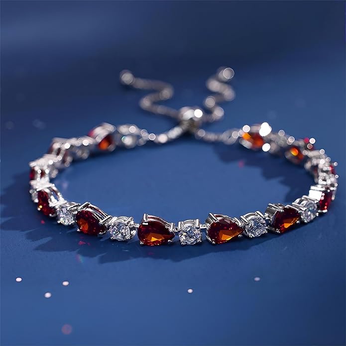 FANCIME Shine of Tears Birthstone Tennis bolo Bracelets Sterling Silver Tennis Bracelets Charm Fine Jewelry Birthday Gifts for Women Mom