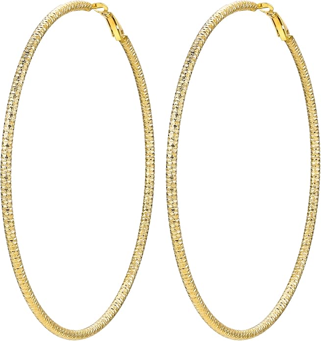 PROSTEEL 30/40/60/80/100mm Chunky Hoop Earrings For Women Gold Plated/Black Stainless Steel Hoops Earrings Statement Jewelry