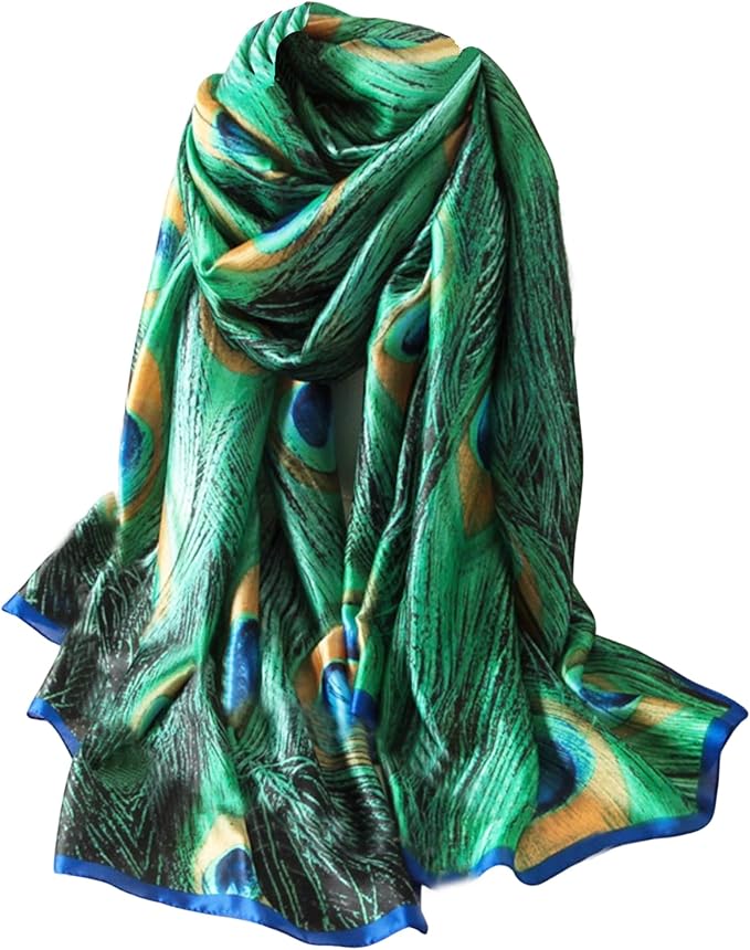 Clysoru Silk Scarf For Women Hair Scarves Lightweight Satin Elegant Shawl Wraps Bufanda Mujer Fashion Accessories 70.8"X35.4"
