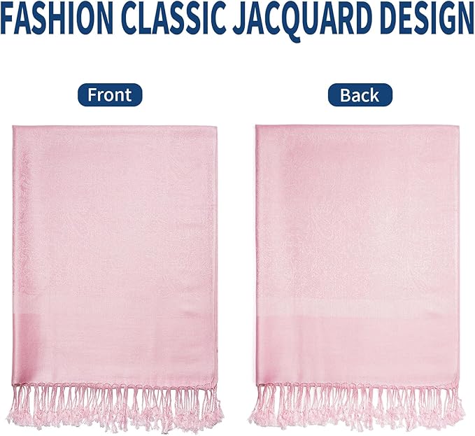 QIUTIMIY Paisley Pashmina Shawl Wrap Women Reversible Vintage Jacquard Pashmina Rave Scarf with Fringe for Evening, Wedding
