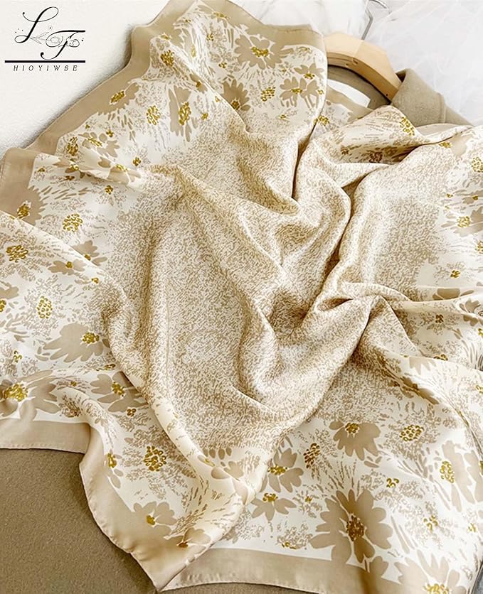 Hioyiwse Satin Bandanas Head Scarf For Women Hair Scarves Accessories Lightweight Fashion Wrap Neck Silk Sleeping Headscarf