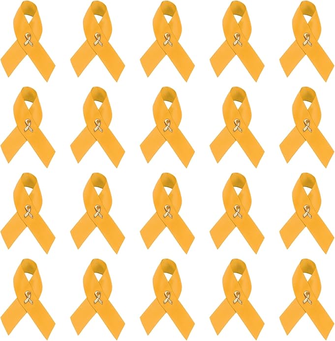 1/2/5/10/25/50/100pcs Satin Awareness Ribbon Pins (Pick your color), for Cancer & Disease Awareness, Bulk Quantities for Fundraising, Events, Gift Giving