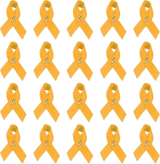 1/2/5/10/25/50/100pcs Satin Awareness Ribbon Pins (Pick your color), for Cancer & Disease Awareness, Bulk Quantities for Fundraising, Events, Gift Giving