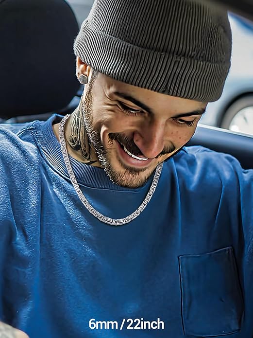 PROSTEEL 4MM/6MM/8MM Stainless Steel Necklace for Men Women, Stylish and Cool, Byzantine Chain Black Gold Silver Tone, 18-30 Inches, Come Gift Box