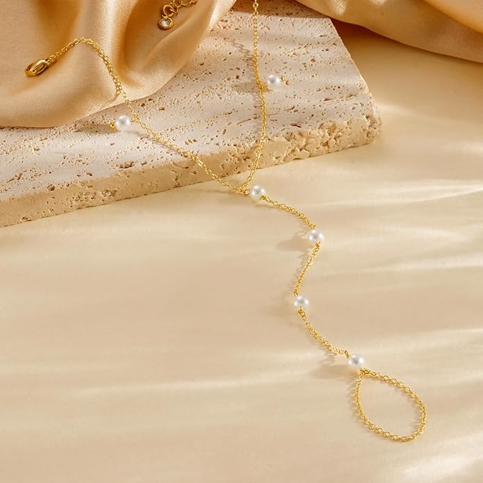 Hand Chain Bracelet for Women, Finger Ring Bracelets for Women Trendy, Dainty Simple Waterproof Bracelet Fashion Jewelry for Women