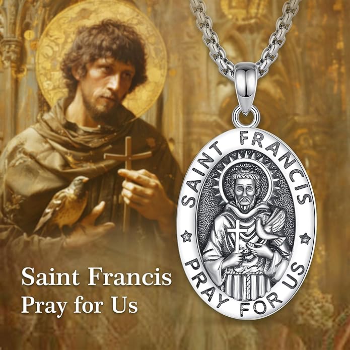 EUDORA 925 Sterling Silver St Christopher/St Benedict/St Michael/Virgin Mary/San Judas Tadeo/Good Shepherd Cross/Archangel Necklace Medal Pendant Protection Religious Amulet Jewelry For Men Women