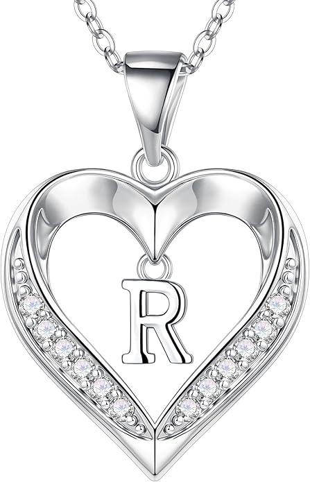 Turandoss Heart Initial Necklaces for Women - Dainty 14K Gold Plated CZ Heart Pendant Necklace with Tiny Letter A-Z, Non Tarnish Waterproof Trendy Jewelry Gifts for Mom Wife Girlfriend