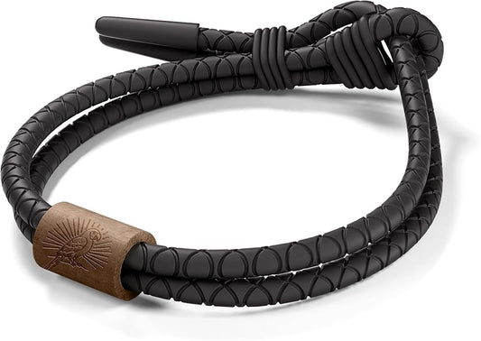Rowdy Parrot The Driftwood FlexTech Adjustable Silicone Rope Bracelet: Waterproof, Sweatproof, Sunproof, Minimalist Surf, Golf Jewelry for Men - One Size Fits All