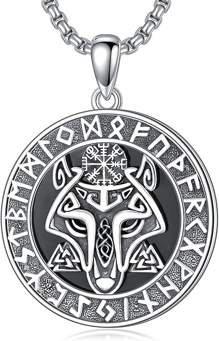 Taioiat viking Pendant Necklace for Men Nordic Celtic 925 Sterling Silver Vintage Mjolnir Jewelry Norse Vikings Gift for Women