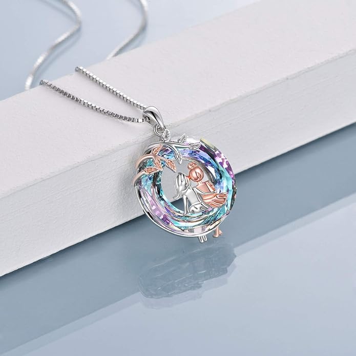 AOBOCO Gifts for Sister 2 3 Sisters Necklace for Women Sterling Silver Sister Crystal Pendant Jewelry Birthday Christmas Gifts for Friend Female Friendship Lasts Forever
