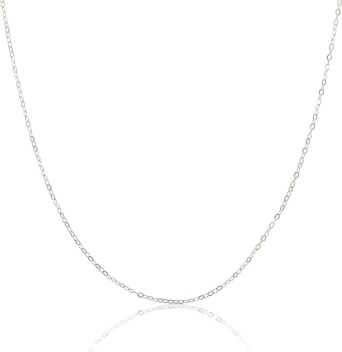 AJ's Collection Sterling Silver Chain Necklace In Silver, 14K Gold Plate or Rose Gold Plated