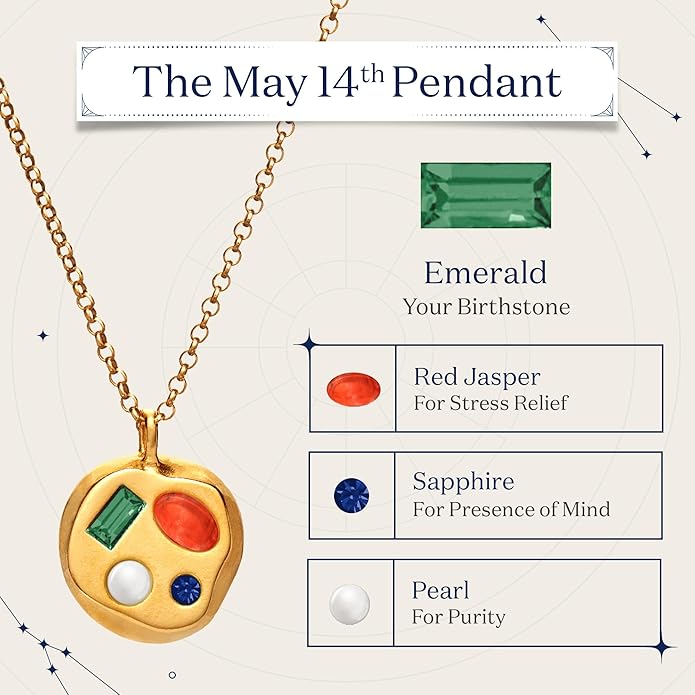 Birthdate 14k Gold Necklace for Women - 16-20in Adjustable 14 Karat Gold Chain with Lobster Clasp - Cadenas de Oro 14k Puro Para Mujer, Ladies Jewelry Birthstone