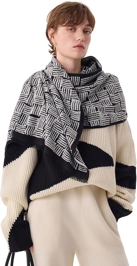 ZHE JIN Luxurious Silk Scarf Shawl Wraps for Women, Warm Scarves Winter Gift, 100% Brushed Mulberry Silk