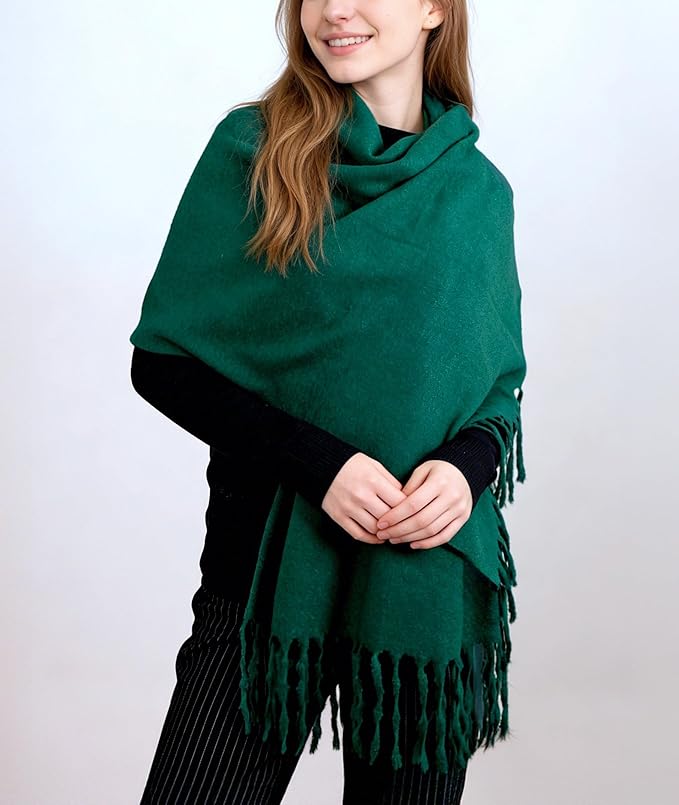 Achillea Warm Cashmere-Feel Winter Scarf – Thick Pashmina Shawl Wrap for Cold Weather