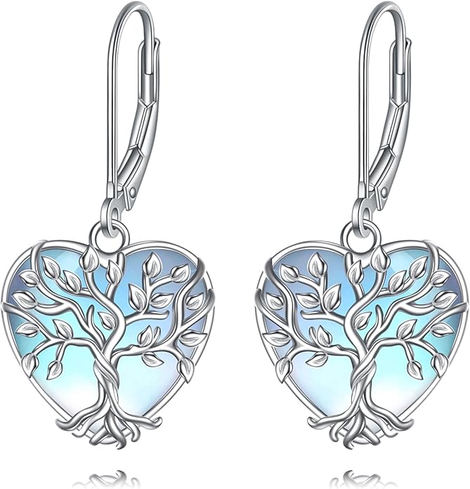 Moonstone Filigree Drop Dangle Teardrop Earrings 925 Sterling Silver Moonstone Leverback Earrings for Women Jewelry Gifts
