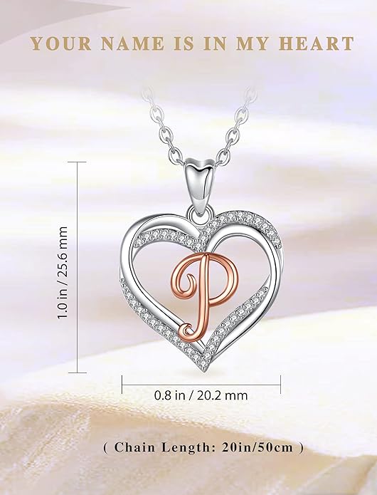 INFUSEU Unique Initial Necklaces for Women Girls Small Heart Letter Jewelry, Meaningful Personalized Gifts