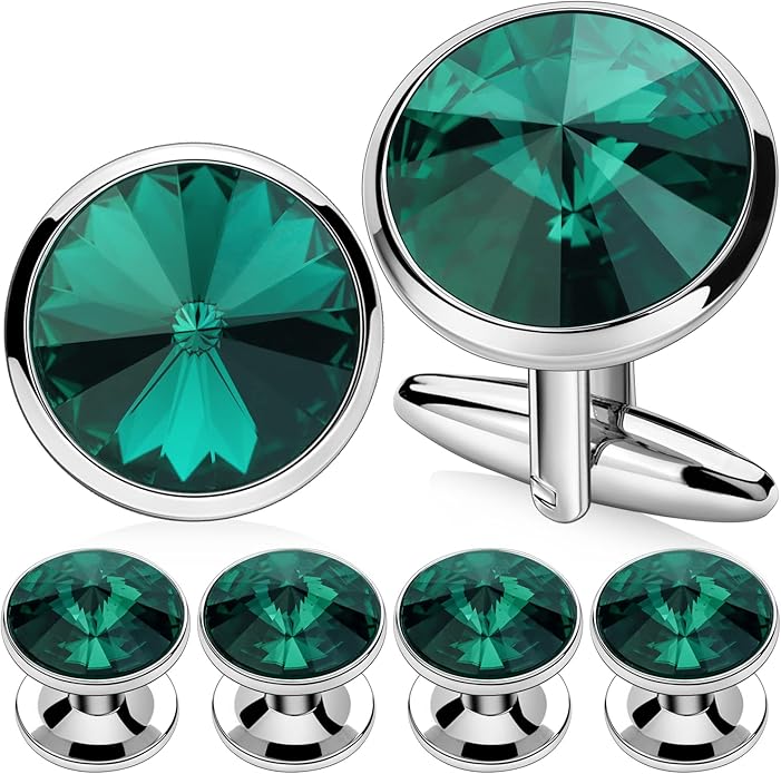 HAWSON Cufflinks for Men with 4/6 pcs Shirt Studs Set, Gift Box Packed, Mens Jewelry or Accessories for Wedding, Party, Anniversary, Birthday