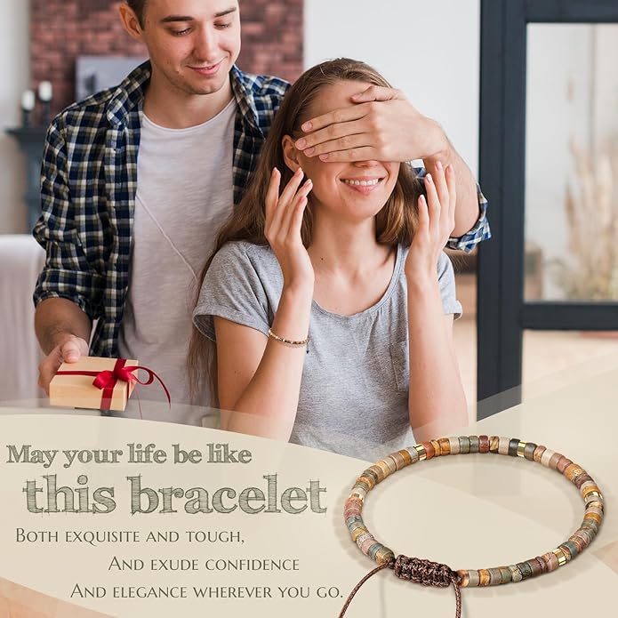 30th 40th 50th 60th 70th 80th Birthday Gifts for Women, Natural Stone Bracelet Birthday Gifts for Mom Daughter Grandma Sister Friends Coworker