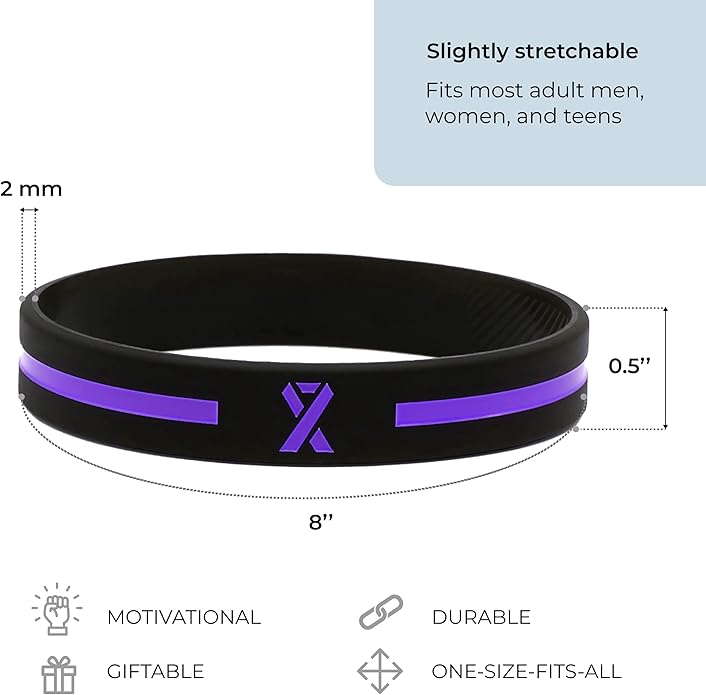 Inkstone Awareness Ribbon Silicone Bracelets (12-pack) - Wholesale Pack of 1 Dozen Unisex Wristbands for Men Women - Cancer Survivor Hospital Gifts Party Favors Giveaways Goodie Bag Items