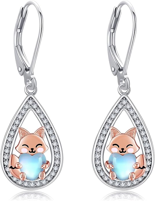 Animal Earrings 925 Sterling Silver Dangle Earrings Leverback Earrings Animal Jewelry for Women