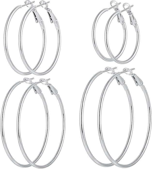 Stainless Steel Gold Plated Hoops Silver Plated Hoop Earrings Hypoallergenic Hoop Cartilage Piercing Earrings Tiny Ball Cubic Zirconia Stud Earrings Set for Women