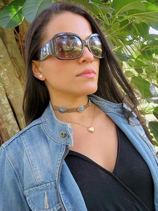 CANEVINKA Dainty Cross Medallion/Heart Pendant Chain Necklace 18K Gold Plated Oval Choker Fashion OT Toggle Jewelry Handmade for Women Simple Gold Charm Necklace