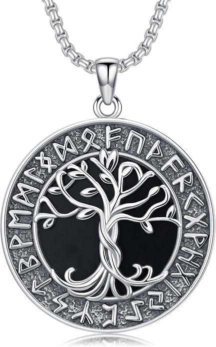 KoyeKei Viking Necklace for Men 925 Sterling Silver Viking Norse Pagan Jewelry Gifts for Women