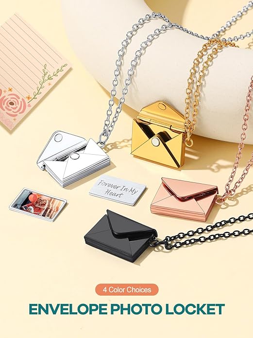 Supcare Locket Necklace That Holds Pictures-Engraved Photo Pendant Custom Jewellery Gifts for Men Women (with Jewellery Gift Box)