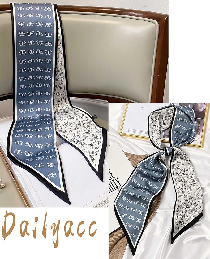 Dailyacc Hair Scarf for Women Fashion Silky Satin Headscarf Wrap Breathable Lightweight Neck Scarves For Handbag