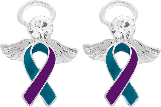 Suicide Awareness and Prevention Pin - Bulk Packs - Variety Pack of Teal & Purple Ribbon Pin Perfect for Support Groups, Gift-Giving and Fundraising