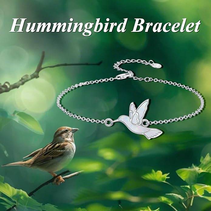 Butterfly/Phoenix/Dove/Dragonfly/Hummingbird Bracelet for Women 925 Sterling Silver Opal Bracelet Dainty Link Jewelry Birthday Christmas Gifts for Women Her