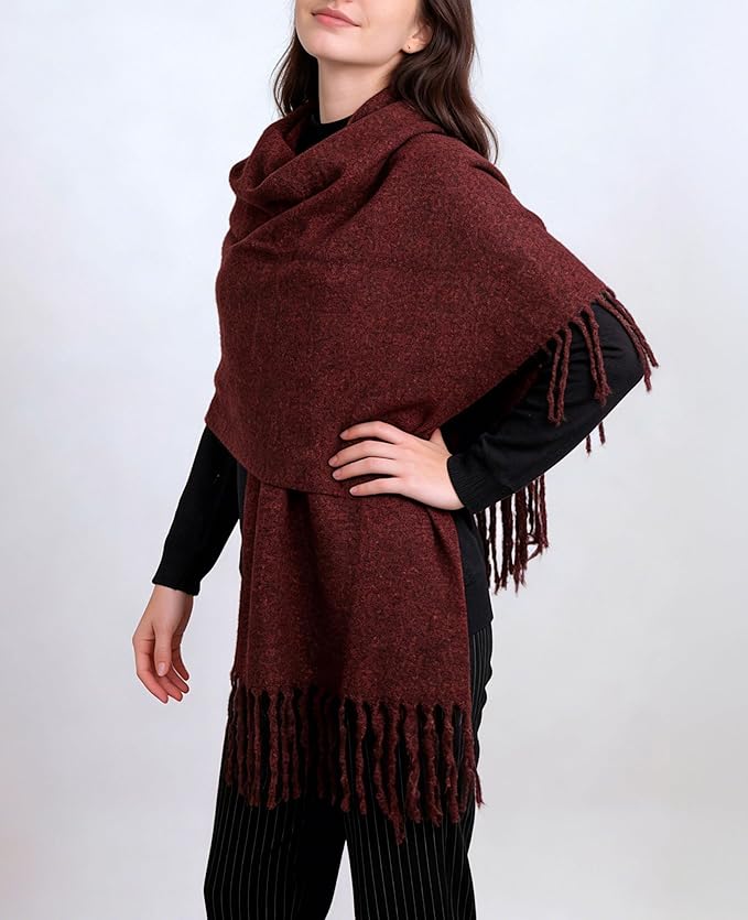 Achillea Warm Cashmere-Feel Winter Scarf – Thick Pashmina Shawl Wrap for Cold Weather