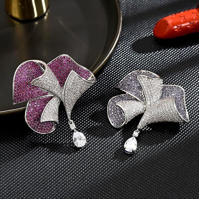 Flower Brooch Pin - Rhinestone Flower Pin 18k Gold Plated - Thanksgiving Day, Birthday, Wedding Gifts for Mom, Wife