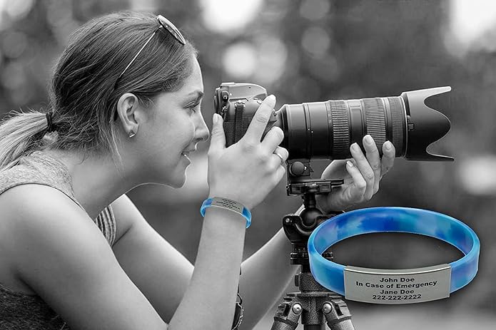 Personalized Medical Alert Bracelet for Men & Women – Custom Engraved Waterproof Silicone Wristband with Stainless Steel ID Plate – Medical ID Bracelet for Allergies, Conditions, ICE Info & Emergency Card