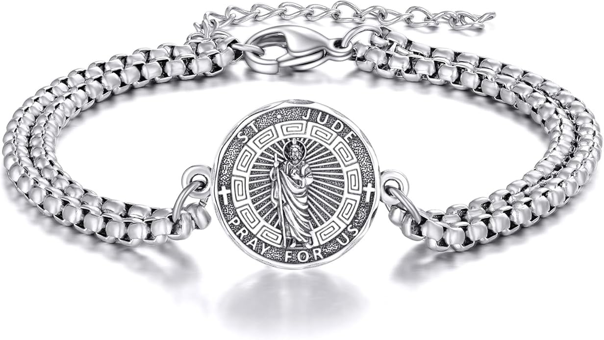 YFN Patron Saint Bracelet Sterling Silver Religious Protector Bracelet Jewelry Gift for Women Men