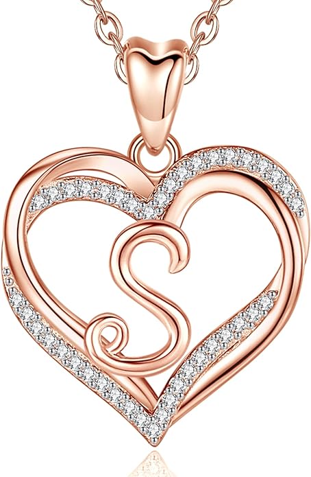 INFUSEU Unique Initial Necklaces for Women Girls Small Heart Letter Jewelry, Meaningful Personalized Gifts
