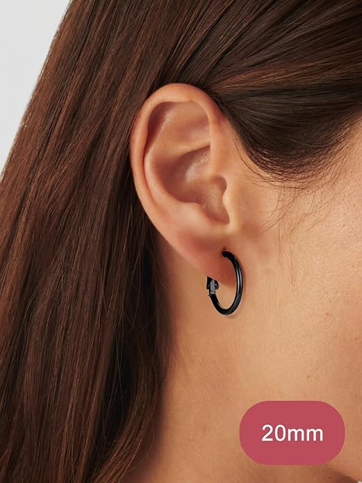 FOCALOOK 14K Gold Plated Lightweight Large Hoops| 2mm Thin Hoop Earrings for Women 30/40/50/70/100mm