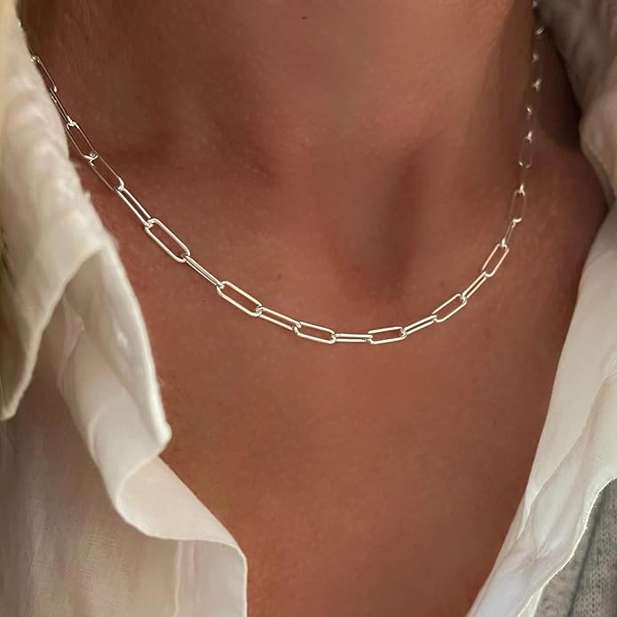 925 Sterling Silver Singapore Chain Lobster Clasp Paperclip Necklace for Women Sparkling Chain 2mm2.5mm3mm4mm5mm Gifts for Her
